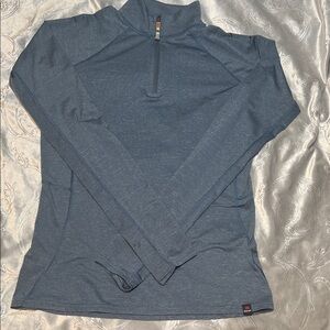 Elegant Blue Sherpa 1/4 Zip Women's Top